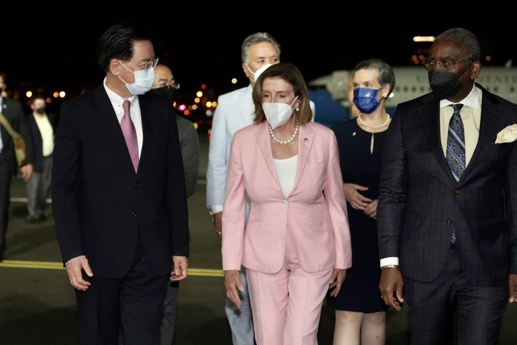 US House Speaker Nancy arrives at Taipei’s Songshan Airport on Tuesday evening. Photo: EPA-EFE/Taiwan Ministry of Foreign Affairs