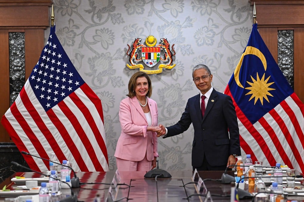 US House Speaker Nancy Pelosi meets with Malaysia Parliament Speaker Azhar Azizan Harun in Kuala Lumpur. Photo: AP
