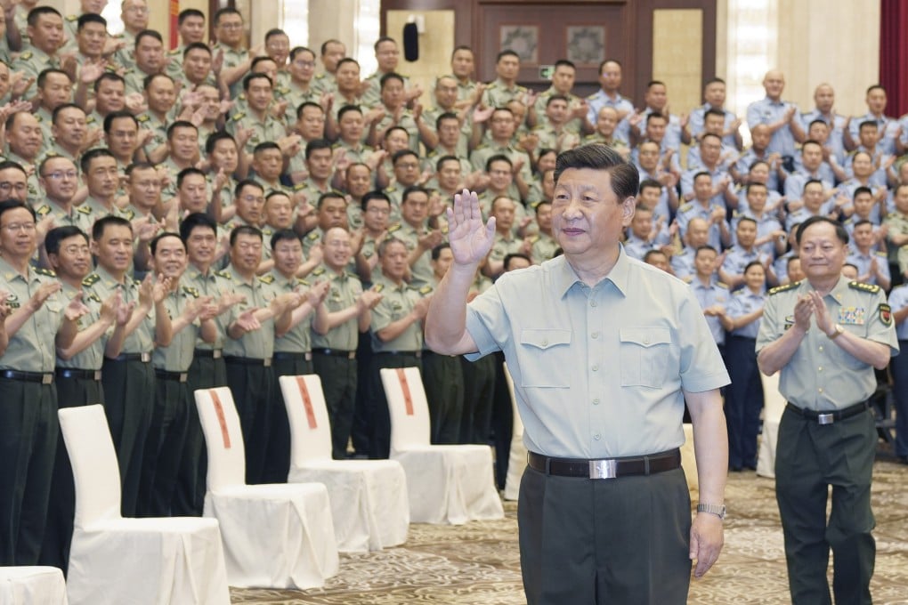 Chinese President Xi Jinping meets with military officers and troops on July 15. Photo: Xinhua