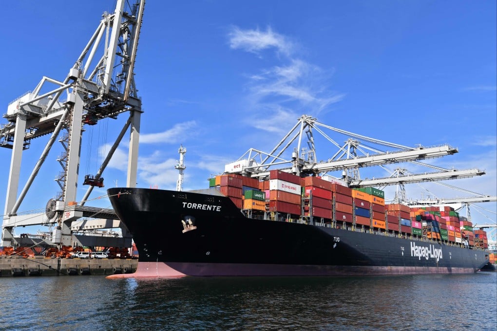 A container ship in Rotterdam harbour in the Netherlands. The traditional model of globalisation has been assailed by shocks such as pandemic-induced lockdowns, trade disputes and geopolitical conflict. Photo: AFP