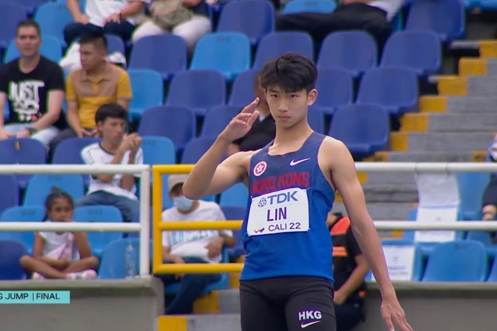 Lin Ming-fu in the finals of the World Athletics U20 Championships in Cali, Colombia. Photo: Screenshot
