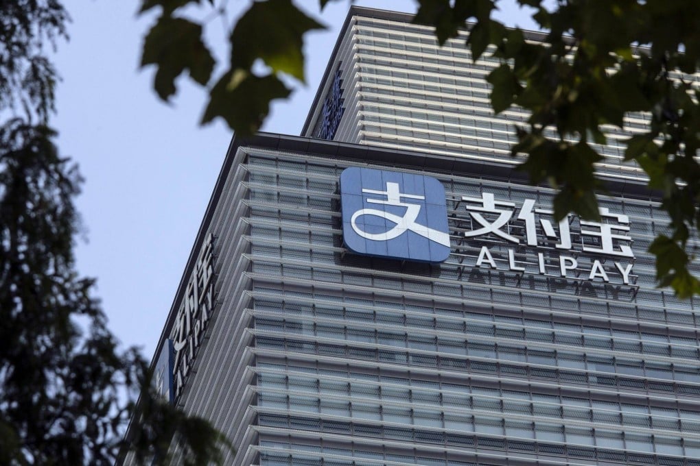An Alipay sign at an Ant Group building in Shanghai, July 28, 2022. Photo: Bloomberg