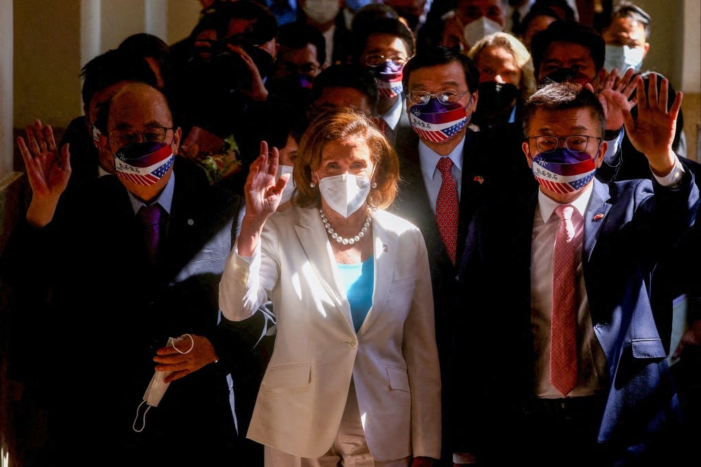 US House of Representatives Speaker Nancy Pelosi visiting Taiwan’s parliament in Taipei. Photo: Reuters