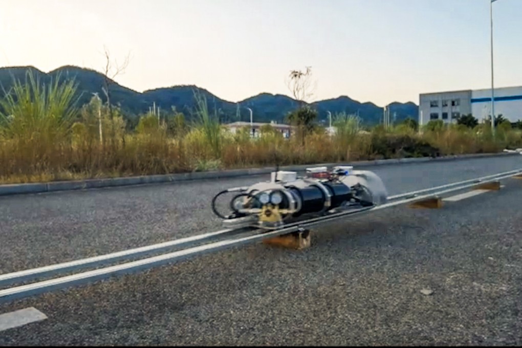 The RDE prototype undergoes tests on a glide rail. Photo: Handout