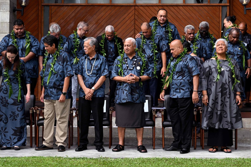 Leaders assemble at the Pacific Islands Forum in Suva on July 14, 2022. The US and its allies “should seek to avoid further militarisation or resorting to military options first when dealing with the region”, experts told a US advisory panel. Photo: AFP