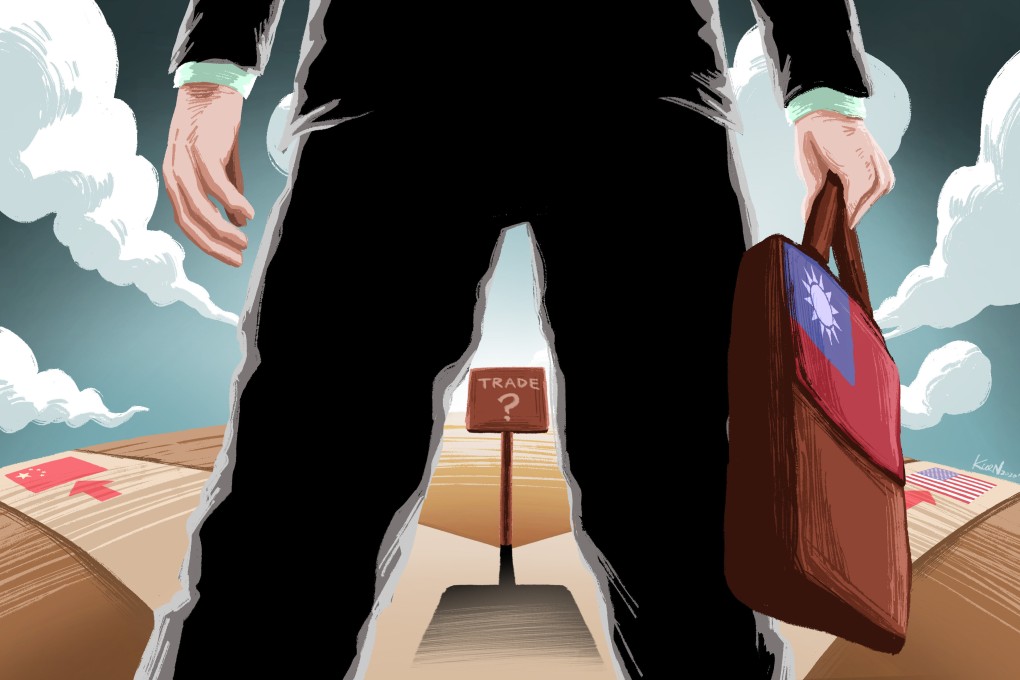 Taiwan’s trade ties with mainland China run deep, but the self-ruled island is increasingly looking to the United States. Illustration: Lau Ka-kuen