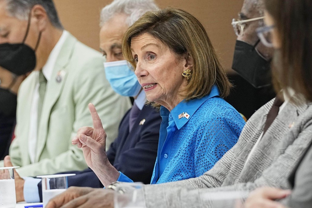 US House Speaker Nancy Pelosi speaks in Japan on Friday. Photo: Kyodo
