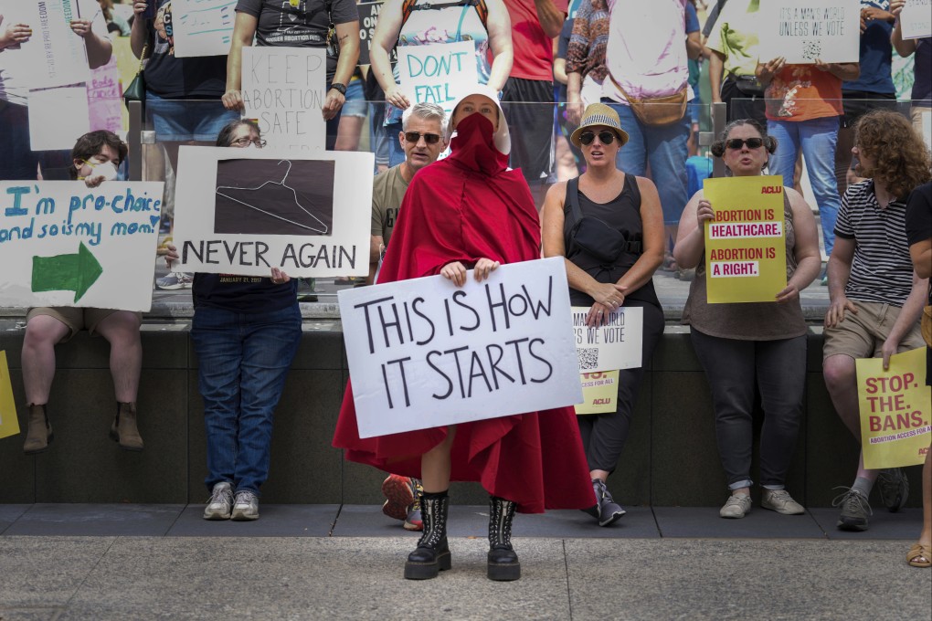 Abortion-rights activists rally at the Indiana Statehouse following Supreme Court’s decision to overturn Roe v. Wade on June 25 in Indianapolis. Photo: AP