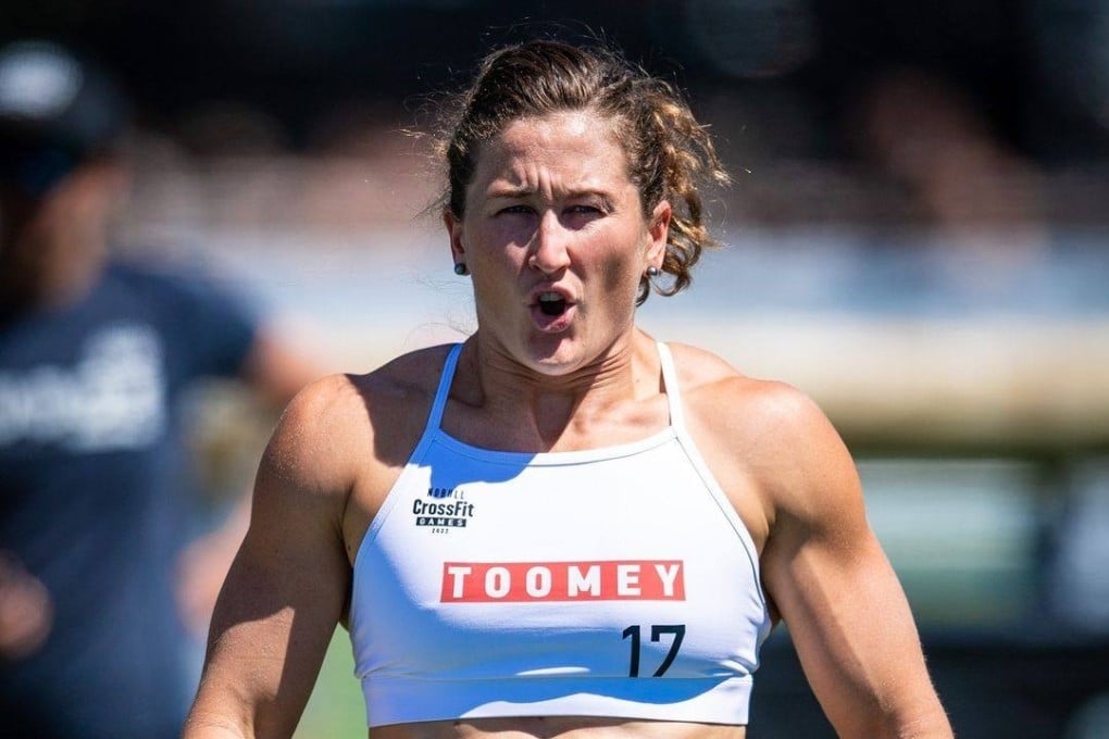 Tia-Clair Toomey competes in the ‘Up and Over’ event at the 2022 CrossFit Games. Photo: CrossFit