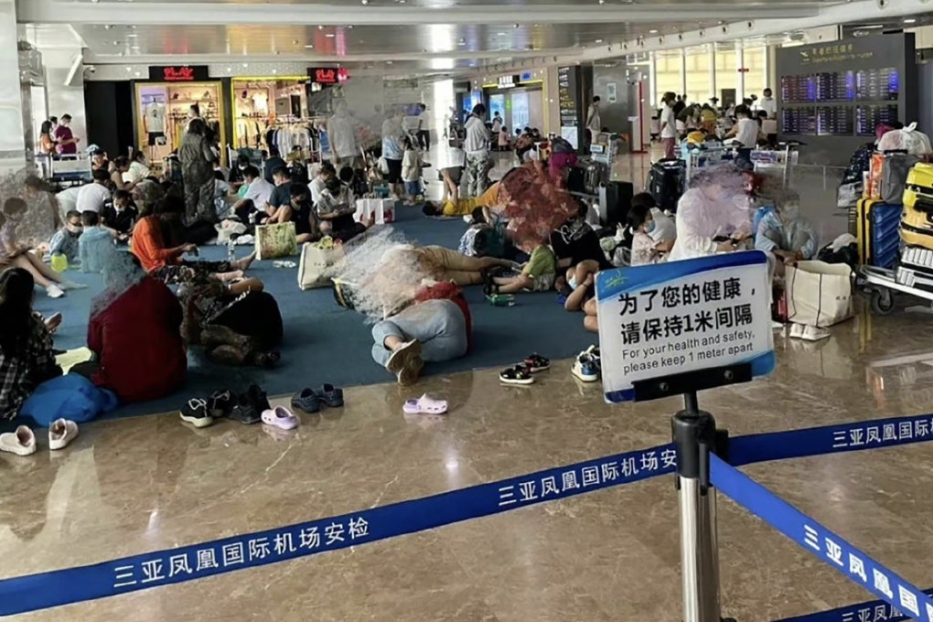 All flights to and from Sanya airport were suspended at short notice on Saturday morning. Photo: Weibo
