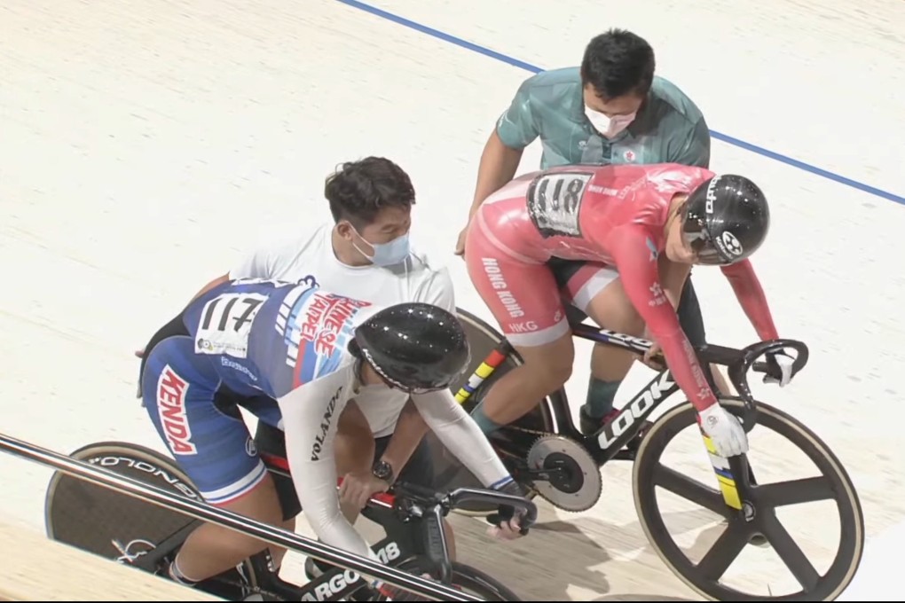 Sarah Lee lines up for the sprint final in the JICF International Track Cup in Chiba. Photo: Handout