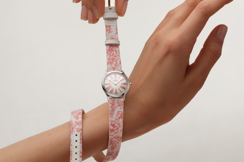 A watch from Omega’s Mini Trésor range. Omega is celebrating the modern woman with its new My Choice campaign.