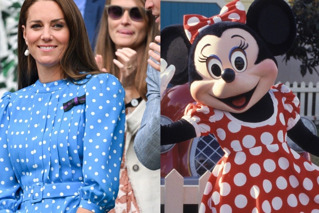 Kate Middleton and Minnie Mouse are both fans of polka dots. Polka dot prints can be spotted everywhere in fashion this summer. Photo: Getty Images