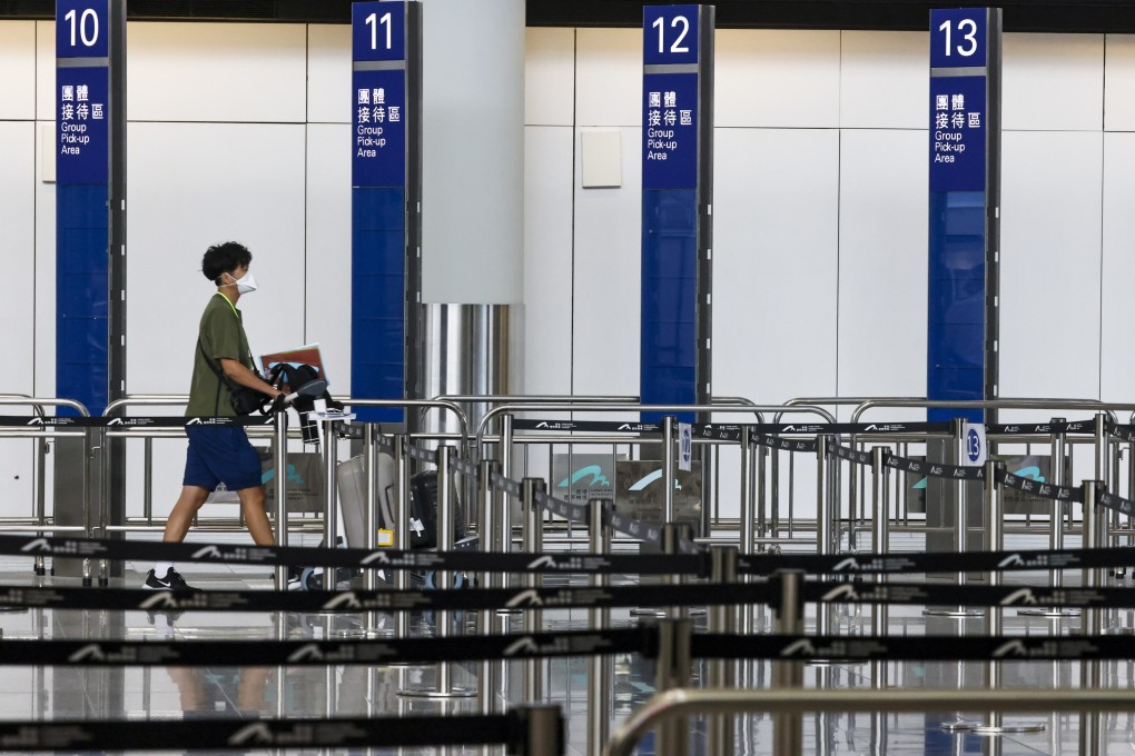 A traveller arrives at Hong Kong’s airport. Photo: K. Y. Cheng