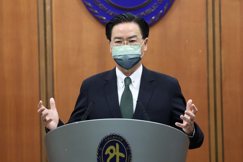 Taiwanese Foreign Minister Joseph Wu speaks at a press conference on Tuesday. Photo: CNA