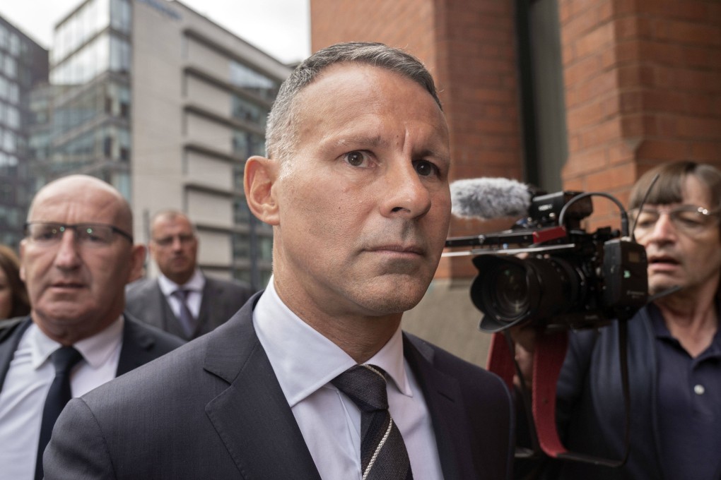 Former Manchester United star Ryan Giggs arrives at Manchester Minshull Street Crown Court on Monday. Photo: PA via AP