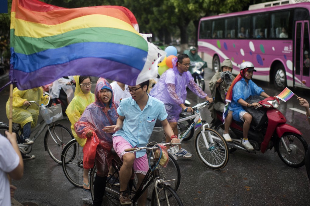 Supporters of the LGBT community take part in a pride parade in Hanoi, Vietnam. File photo: Getty Images