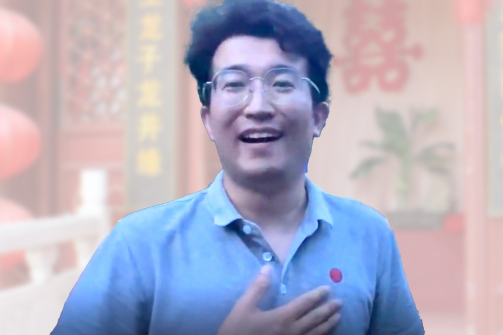 A man amused the Chinese internet after forgetting to edit out a blooper at a matchmaking event. Photo: SCMP composite