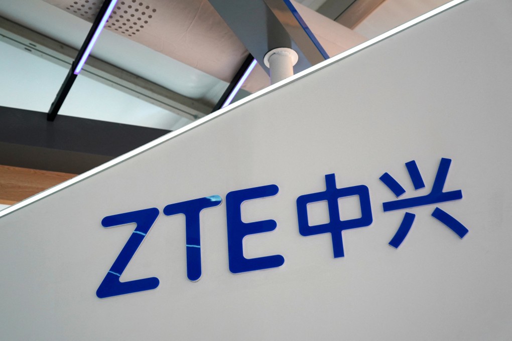 A sign for ZTE seen at the China International Fair for Trade in Services (CIFTIS) in Beijing on September 4, 2020. Photo: Reuters