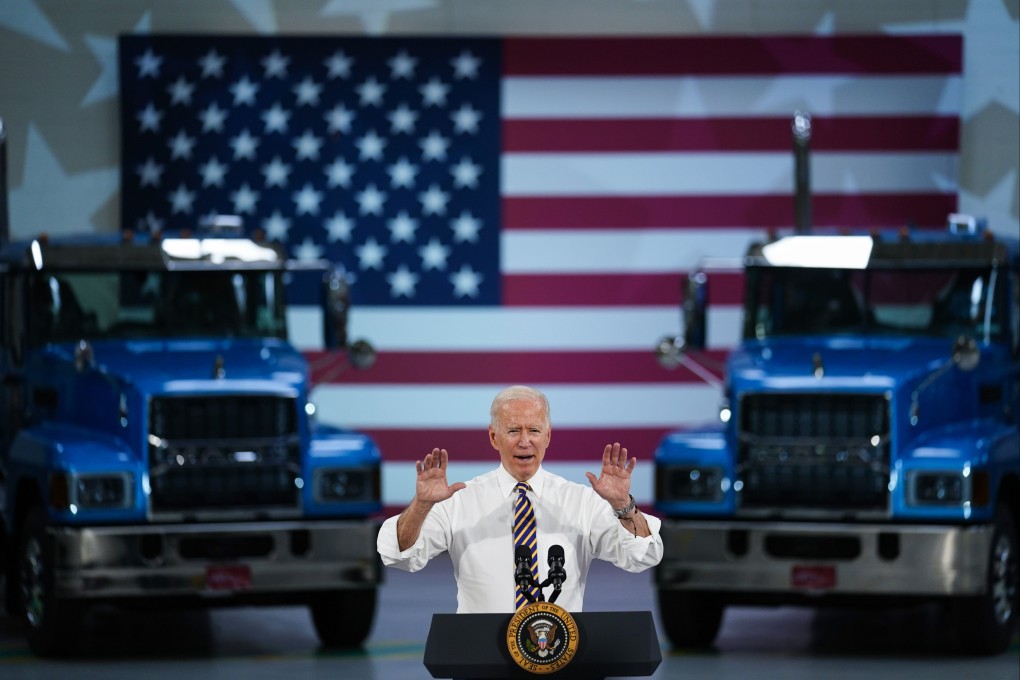 US President Joe Biden speaks during a visit to an operations facility for American truck manufacturing company Mack Trucks in Pennsylvania on July 28, 2021. Photo: AP