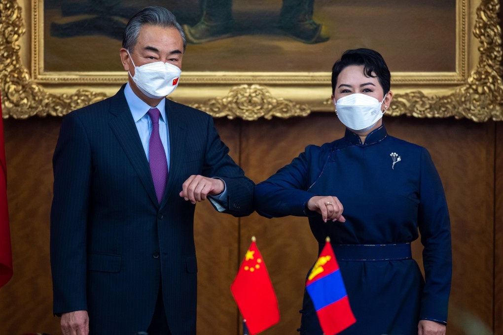 Chinese Foreign Minister Wang Yi met Mongolian counterpart Batmunkh Battsetseg in Ulaanbaatar this week. Photo: EPA-EFE