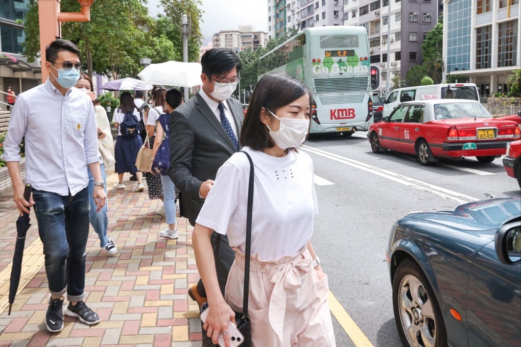 Vivien Chuang (right) and Chiu Ming-yu (far left) facing charge of theft; leave Kowloon City. Photo: K. Y. Cheng