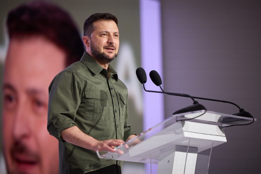 Ukrainian President Volodymyr Zelensky speaks during an event in Kyiv in July. Photo: Ukraine presidency via dpa