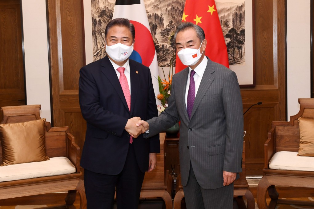 China’s Foreign Minister Wang Yi (right) met his South Korea counterpart Park Jin this week in Qingdao, Shandong province. Photo: Xinhua