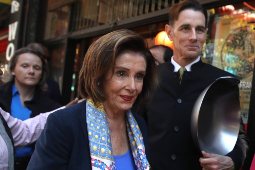 US House Speaker of the House Nancy Pelosi and her son Paul Pelosi Jnr in 2020. Her son’s inclusion in the delegation Nancy Pelosi led to Taiwan has drawn criticism from some Republicans. Photo: Getty Images via AFP