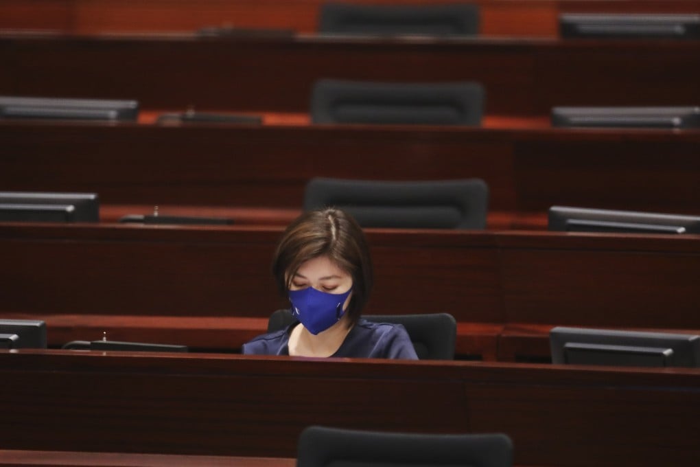 Lawmaker Eunice Yung attends a meeting at the Legislative Council in Admiralty on October 14, 2020. Photo: K. Y. Cheng