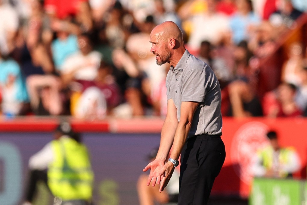 Manchester United manager Erik ten Hag gesticulates on the touchline. Photo: Reuters