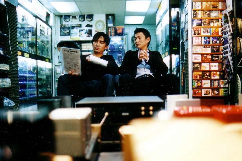 Tony Leung Chiu-wai (left) and Andy Lau in a still from Infernal Affairs, co-directed by Andrew Lau Wai-keung and Alan Mak Siu-fai.