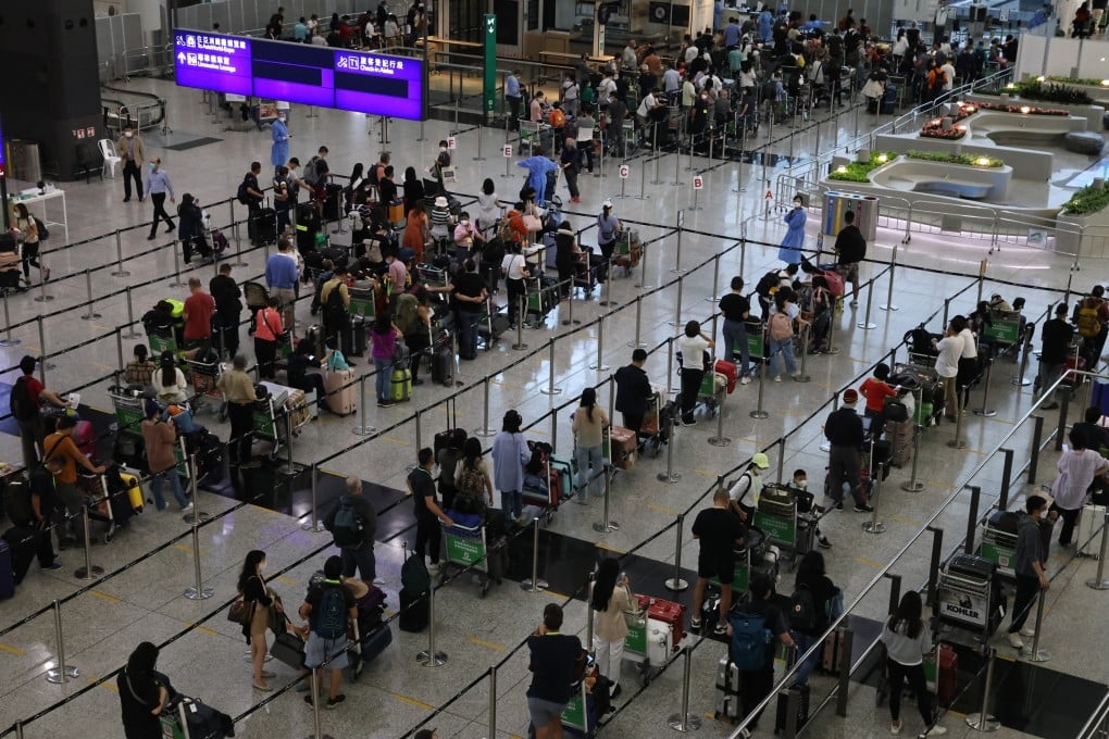 Hong Kong marked a surge in arrivals on Sunday, two days after relaxed quarantine rules came into effect. Photo: K. Y. Cheng
