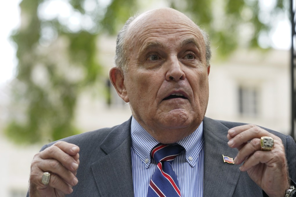 Rudy Giuliani speaks during a news conference in New York in June. Photo: AP