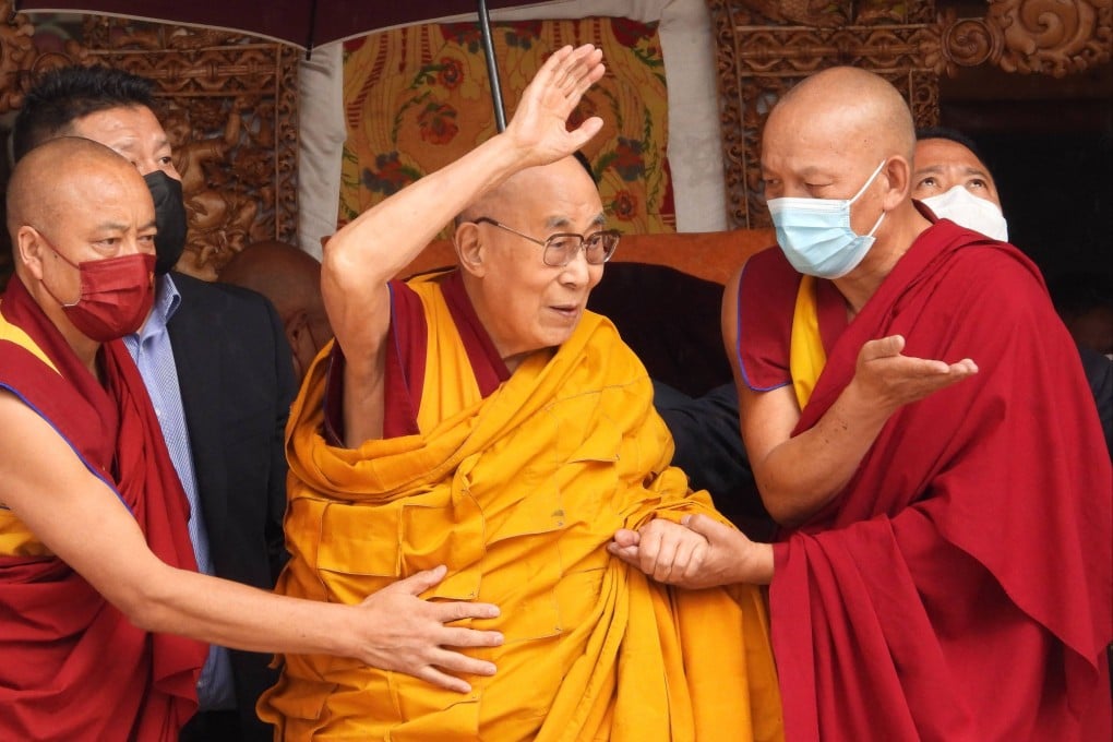 The Dalai Lama waves during a gathering in Leh, Ladakh on July 28. Beijing sees the exiled Tibetan spiritual leader as a separatist. Photo: AFP
