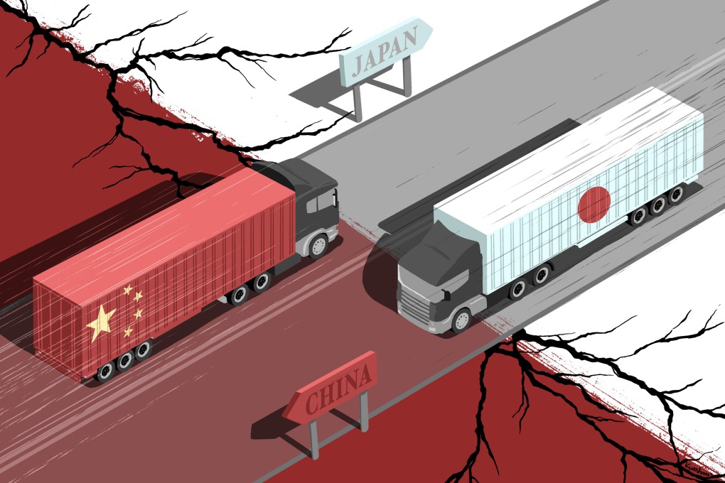 Trade remains strong between China and Japan, but geopolitical cracks have formed between the two in the lead-up to 50 years of normalised diplomatic ties. Illustration: Lau Ka-kuen
