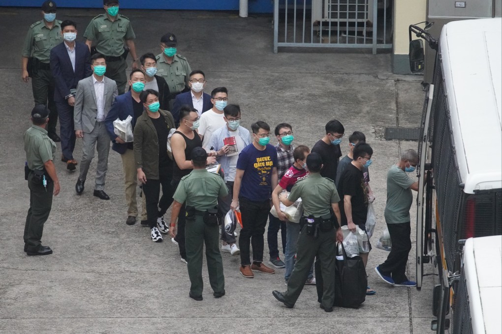 Some of the 47 suspects leave Lai Chi Kok Reception Centre last year. Photo: Winson Wong
