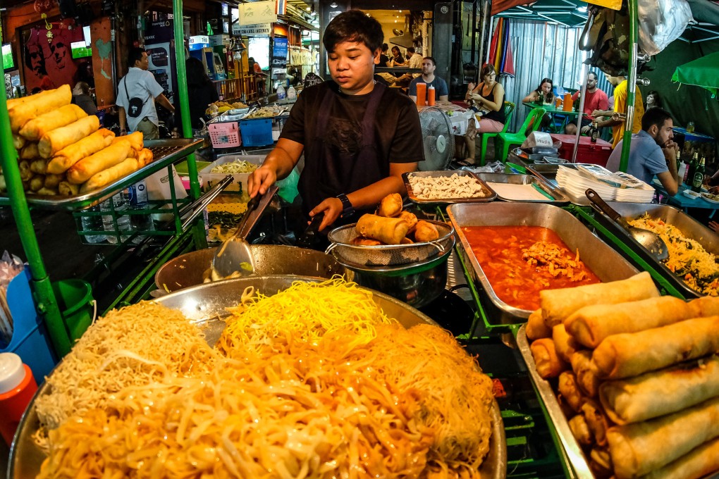 A food stall near Khao San Road in Bangkok. The city’s street food vendors are to be pushed into purpose-built hawker centres like those in Singapore. Photo: Shutterstock