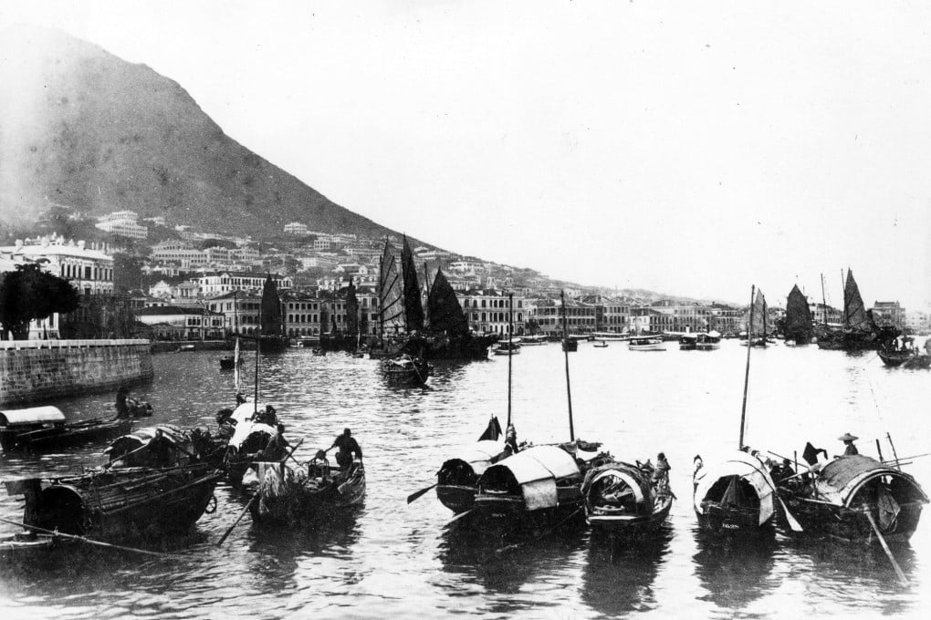 Sampans, junks and steam launches off Hong Kong’s Victoria Harbour circa 1885. Photo: Public Records Office