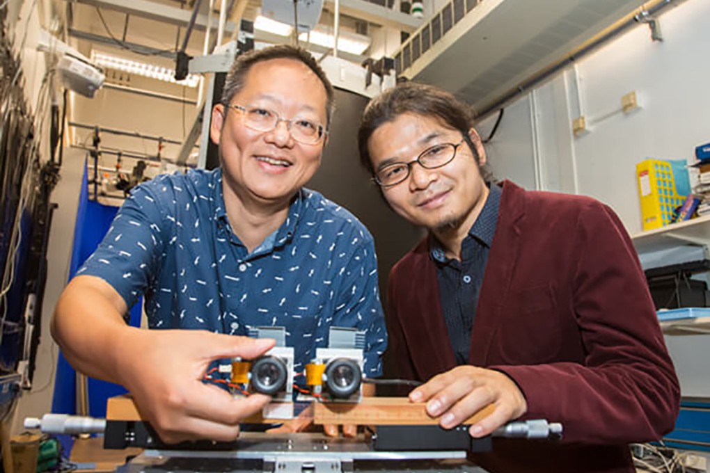 Calvin Zhang (right) and Professor Richard So co-developed the Incus hearing aid, designed to mimic the natural ability of the human brain to quell background noise and sharpen target sounds. Photo: Incus