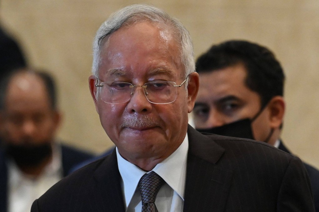 Najib Razak at a press conference at the federal court on August 18, 2022. Photo: AFP
