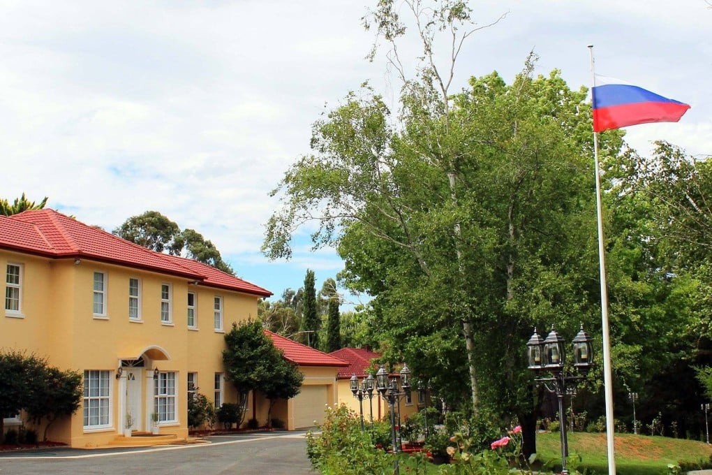 The current Russian embassy building in Canberra. Construction on a new building began in 2011 but has been beset by delays. Photo: Facebook