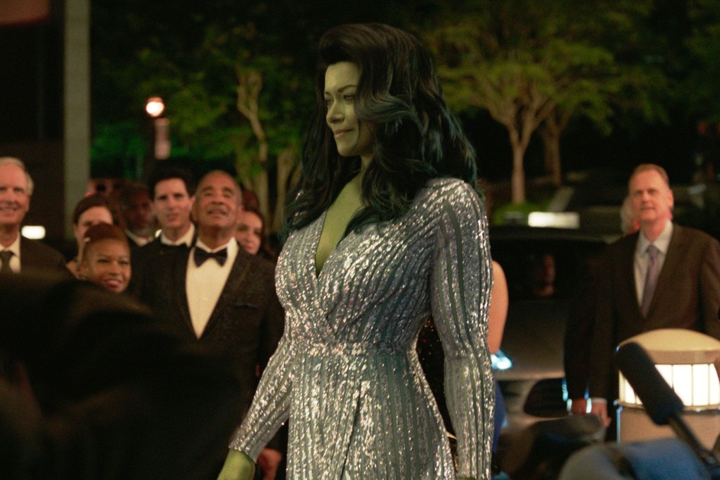 Tatiana Maslany as She-Hulk in a still from She-Hulk: Attorney at Law. Marvel’s latest series is an enjoyable and relatable comedy that has ‘feminist undertones’, but doesn’t take itself too seriously. Photo: Disney+