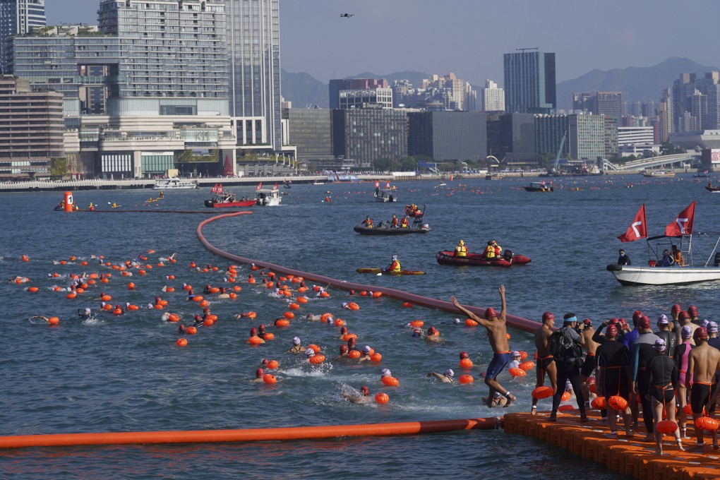 The New World Harbour Race 2021 involved 1,500 swimmers. Photo: Sam Tsang