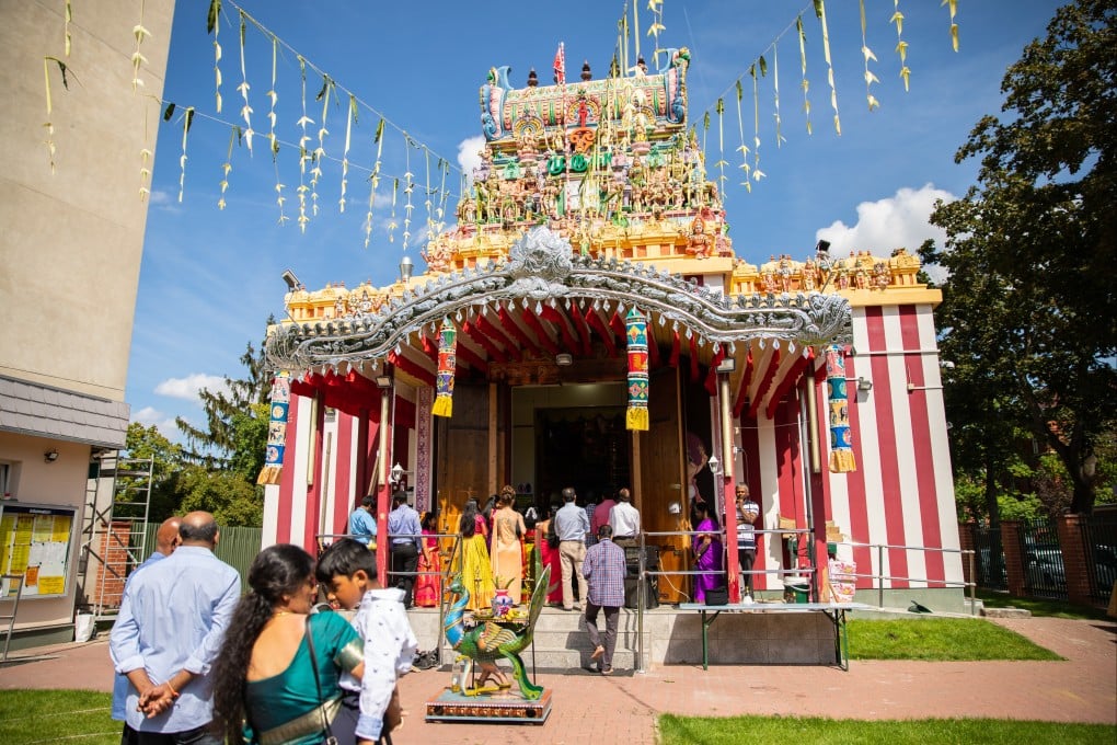 Tamil devotees wait to enter the Sri Mayurapathy Murugan Temple in Blaschkoallee, Berlin. Photo: Isabel Joy Kua