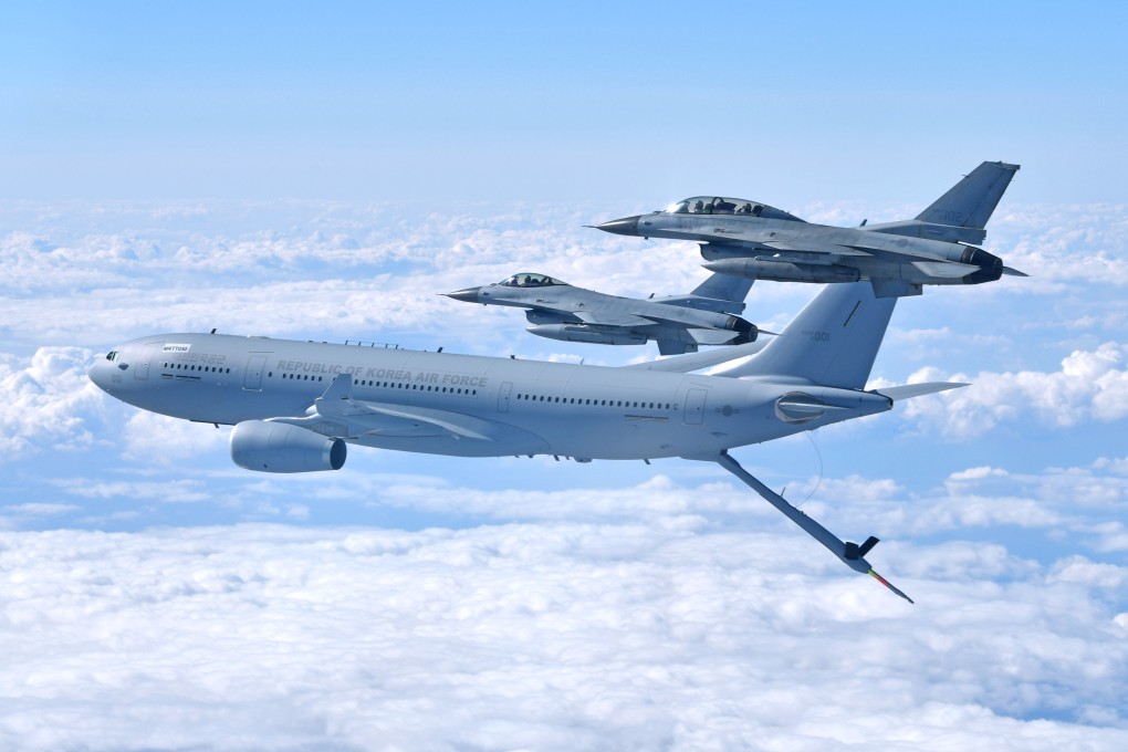 South Korea’s KF-16 fighters and KC-330 aerial tanker take part in Pitch Black 2022, which kicked off in Australia’s Northern Territory on Friday. Photo: dpa