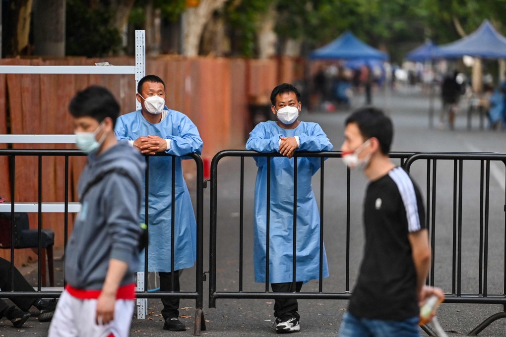 A residential area under a Covid-19 lockdown in the Huangpu district of Shanghai is seen in this file photo from June 16. The same month, Beijing called on policy lenders to set up an 800 billion yuan (US$119.6 billion) line of credit for infrastructure projects to bolster an economy battered by such lockdowns. Photo: AFP