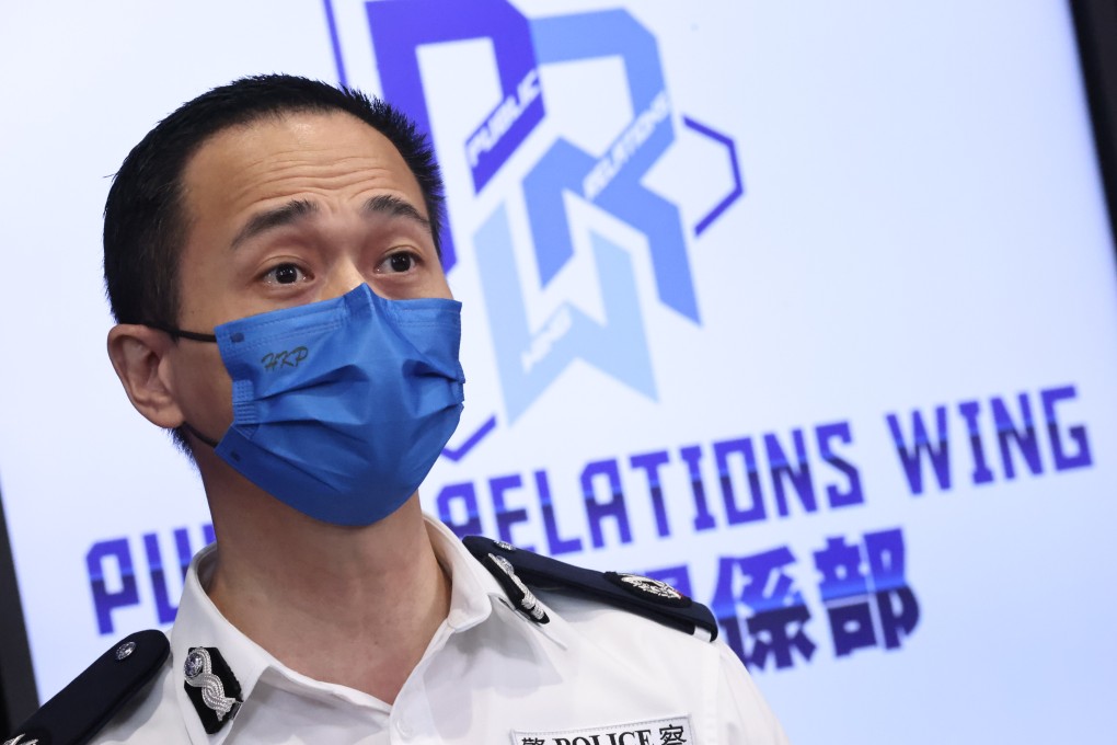 Chan Tung, Assistant Commissioner (Public Relations), meets the press at Police Headquarters, Wan Chai. Photo: K. Y. Cheng
