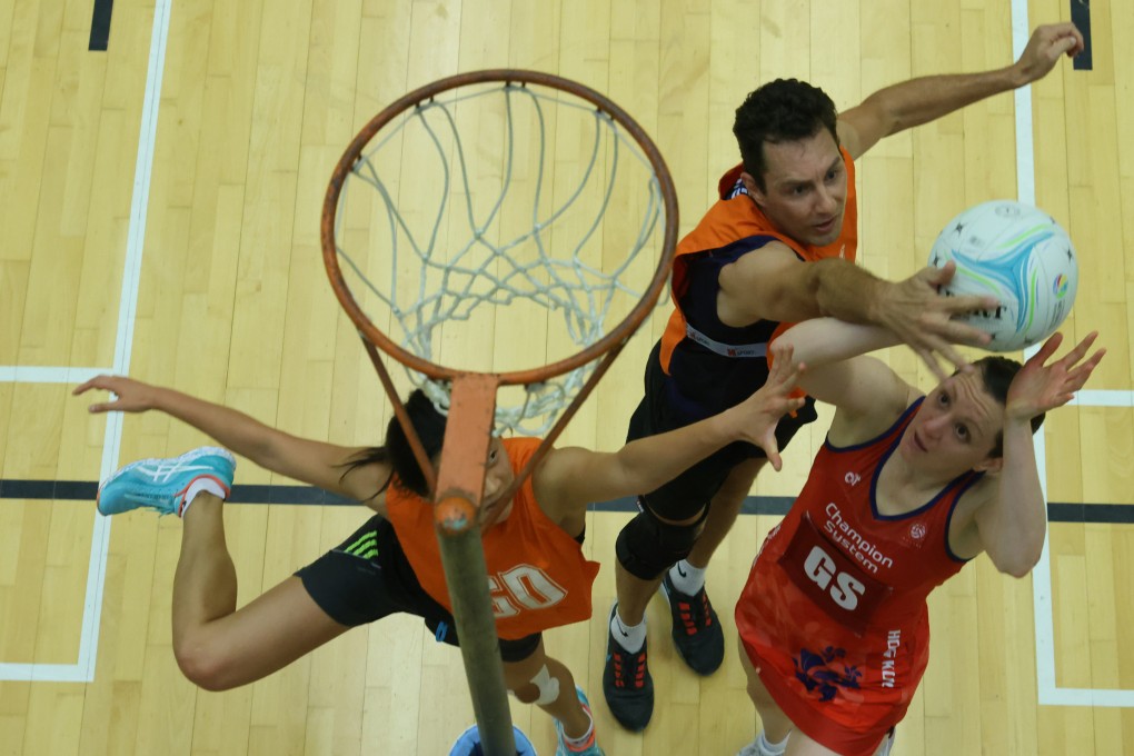 Krystle Edwards, goal shooter and president of Hong Kong Netball Association, in action during a warm-up session for the Asia Championships. Photo: Dickson Lee