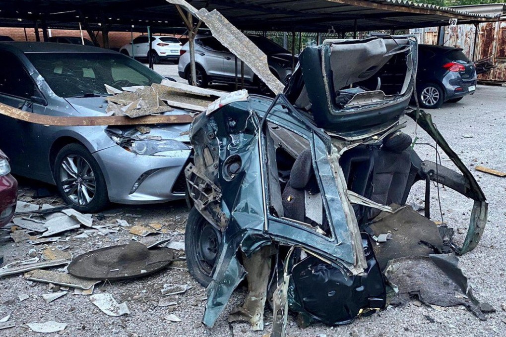 Cars damaged by a Russian military strike in Nikopol, Dnipropetrovsk region, Ukraine on August 11. Photo: Press service of the State Emergency Service of Ukraine/Handout via Reuters